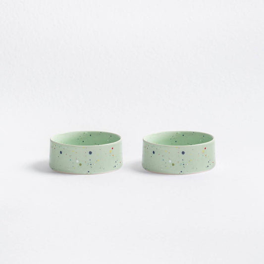 Confetti Stoneware Bowl - 14cm, mint