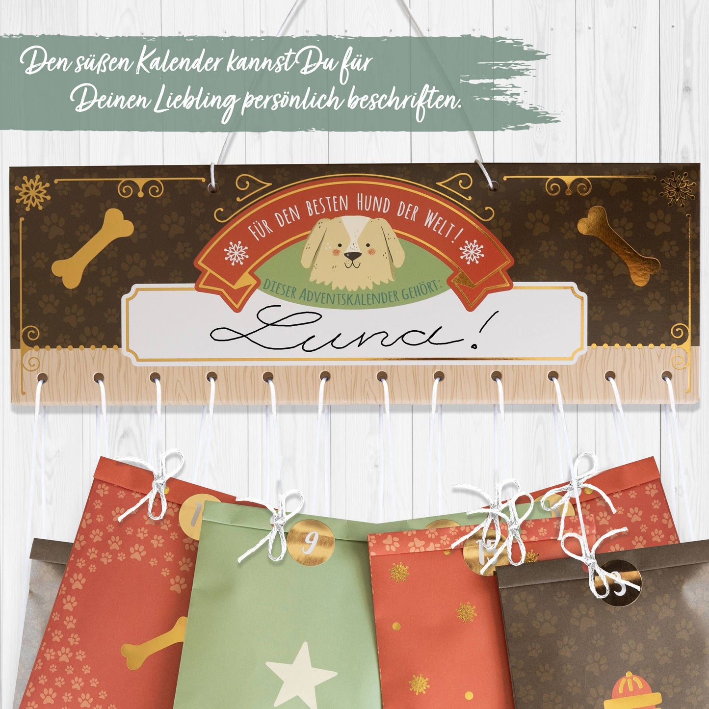 Tüten-Adventskalender-Set Hund