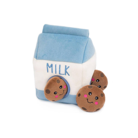 ZippyPaws Zippy Burrow - Milk and Cookies - Dog Toy