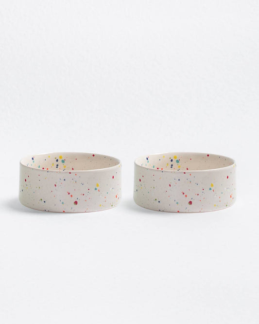 Confetti Stoneware Bowl - 16.5 cm, white