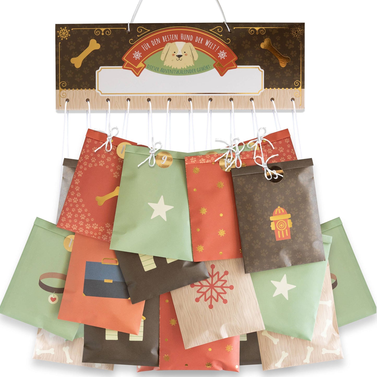 Tüten-Adventskalender-Set Hund