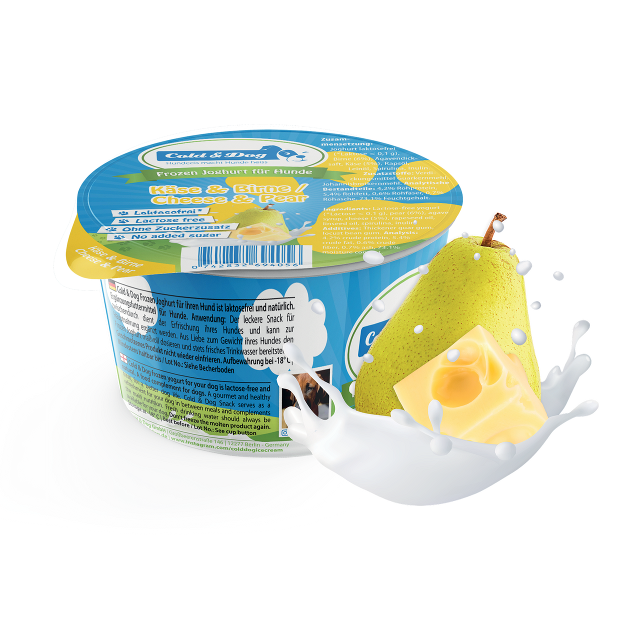 Cold & Dog Hundeeis Käse & Birne 90ml