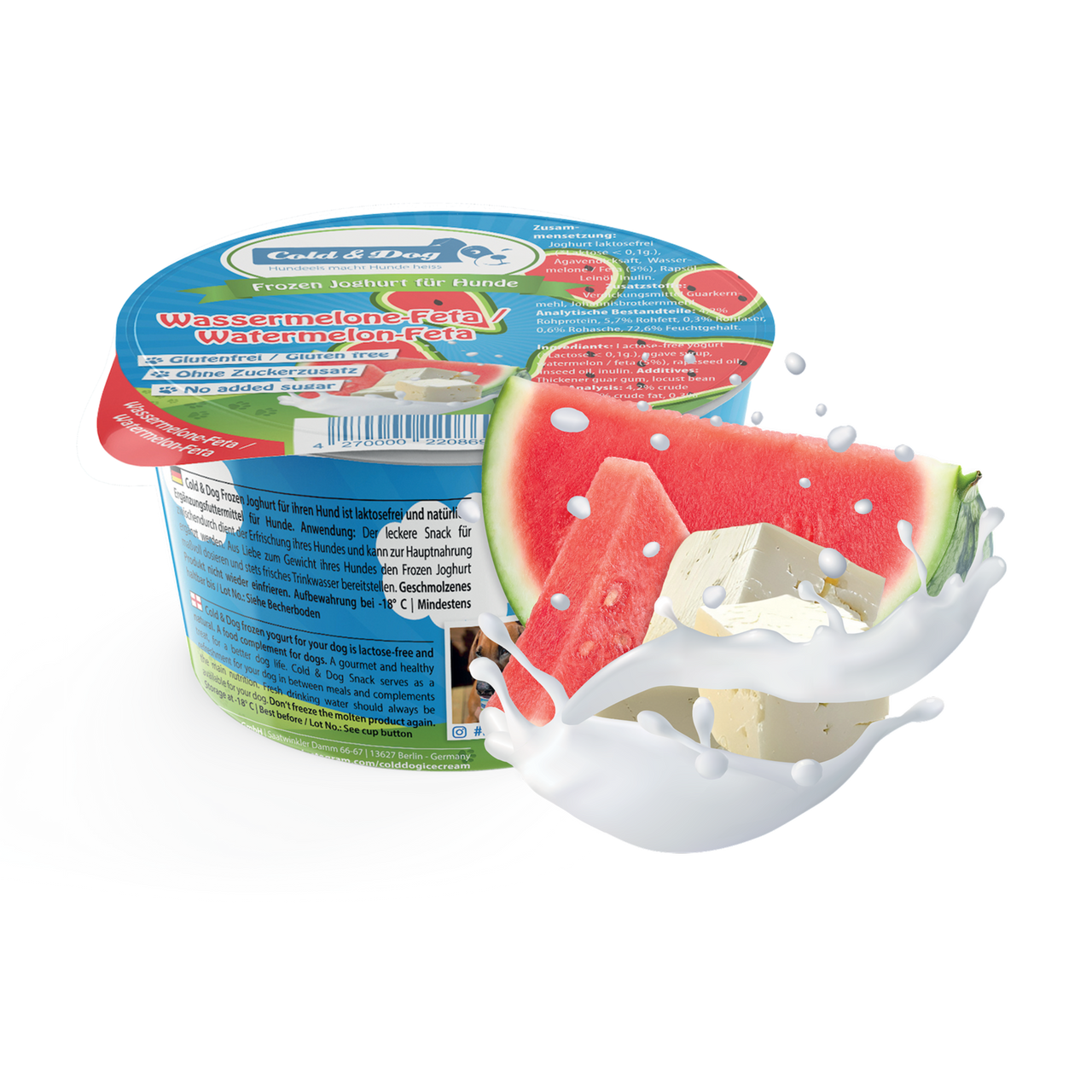 Cold & Dog Hundeeis Wassermelone & Feta 90ml