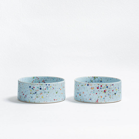 Confetti Stoneware Dog Bowl 16.5 cm, Pastel Blue