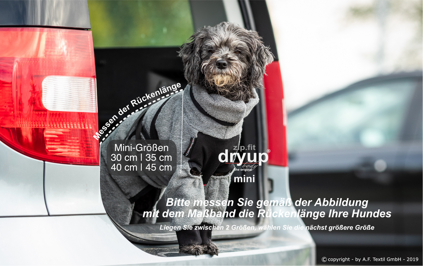 Actionfactory - Dryup Zip.fit Mini - Hundebademantel