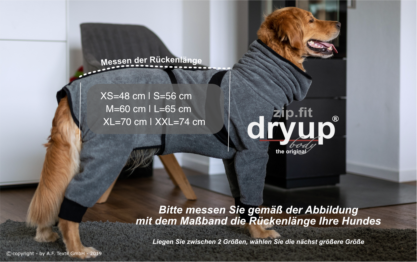Actionfactory - Dryup Zip.fit - Hundebademantel