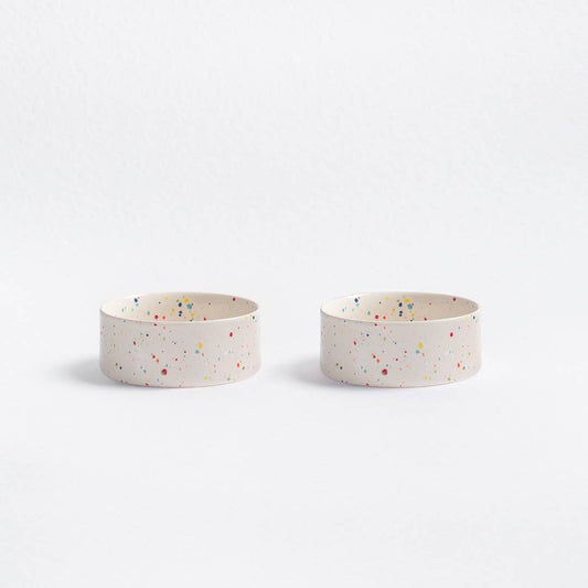 Confetti Stoneware Bowl - 14 cm, white