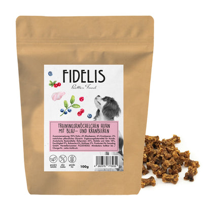 Fidelis Trainingsknöchelchen Huhn mit Blau- & Kranbeeren 100g