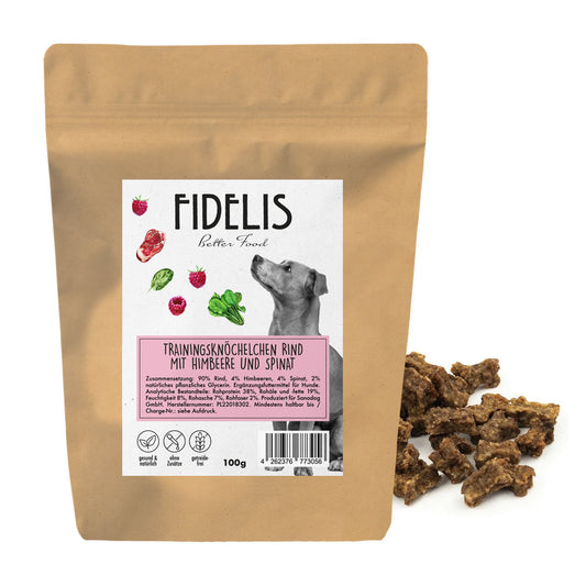 Fidelis Training Treats Beef with Raspberries and Spinach 100g